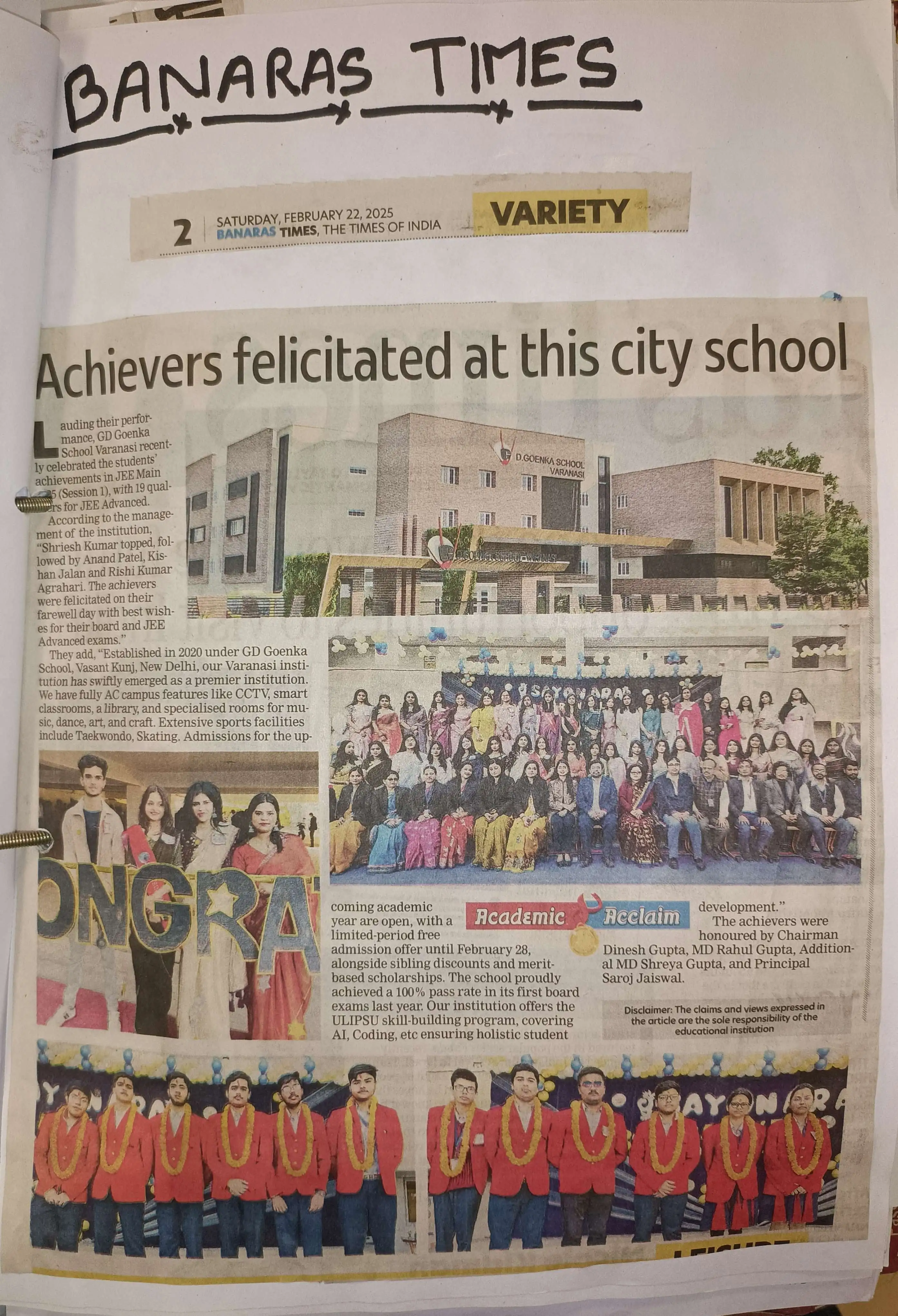 News Paper Coverage 2025